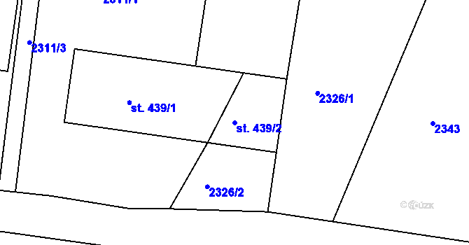 Parcela st. 439/2 v KÚ Brumovice u Opavy, Katastrální mapa