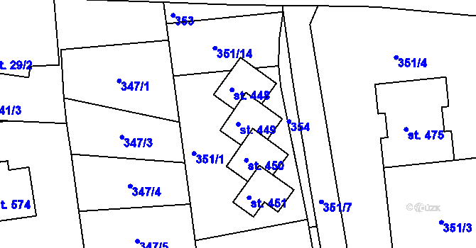 Parcela st. 449 v KÚ Brumovice u Opavy, Katastrální mapa