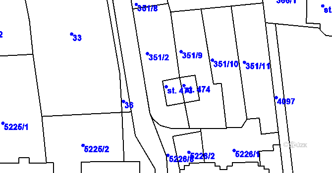 Parcela st. 473 v KÚ Brumovice u Opavy, Katastrální mapa