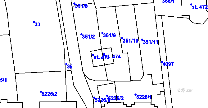 Parcela st. 474 v KÚ Brumovice u Opavy, Katastrální mapa