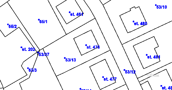 Parcela st. 476 v KÚ Brumovice u Opavy, Katastrální mapa