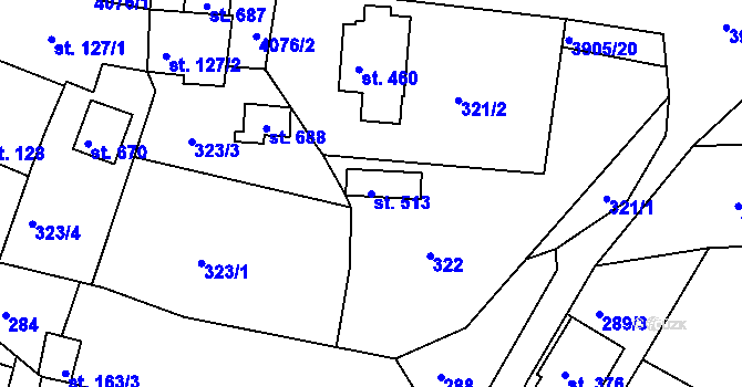 Parcela st. 513 v KÚ Brumovice u Opavy, Katastrální mapa