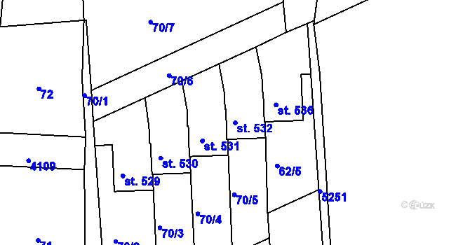 Parcela st. 532 v KÚ Brumovice u Opavy, Katastrální mapa