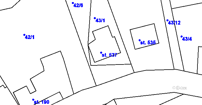 Parcela st. 537 v KÚ Brumovice u Opavy, Katastrální mapa