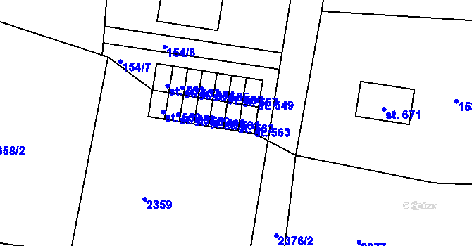 Parcela st. 562 v KÚ Brumovice u Opavy, Katastrální mapa