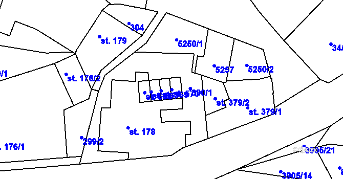 Parcela st. 570 v KÚ Brumovice u Opavy, Katastrální mapa