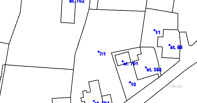 Parcela st. 7/1 v KÚ Brumovice u Opavy, Katastrální mapa