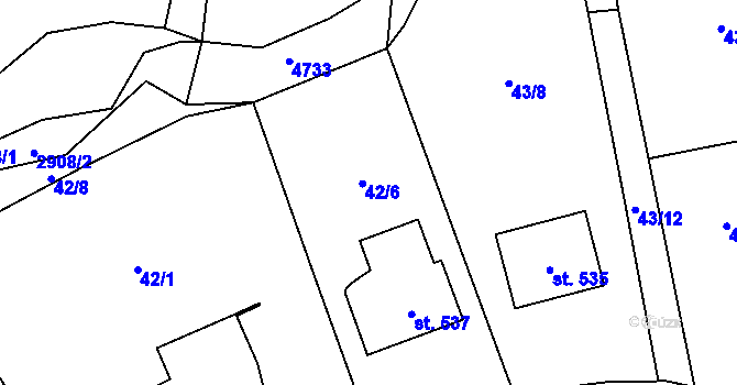 Parcela st. 43/1 v KÚ Brumovice u Opavy, Katastrální mapa