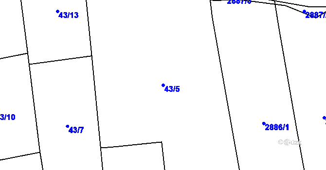 Parcela st. 43/5 v KÚ Brumovice u Opavy, Katastrální mapa
