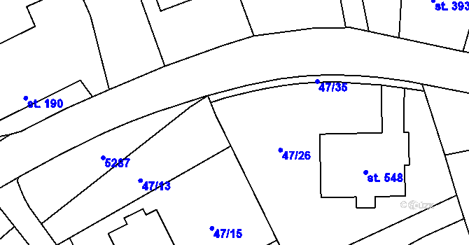 Parcela st. 47/27 v KÚ Brumovice u Opavy, Katastrální mapa