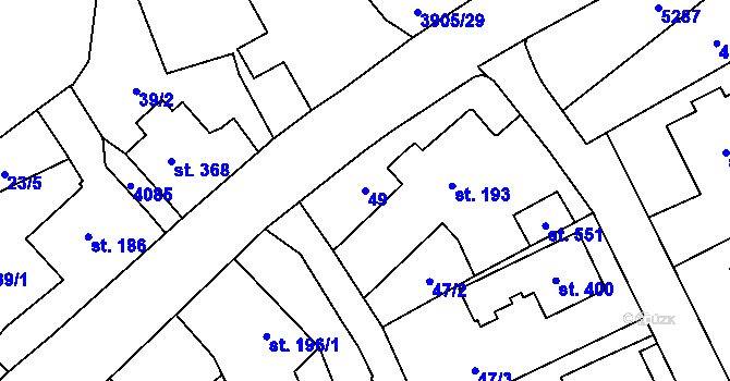 Parcela st. 49 v KÚ Brumovice u Opavy, Katastrální mapa