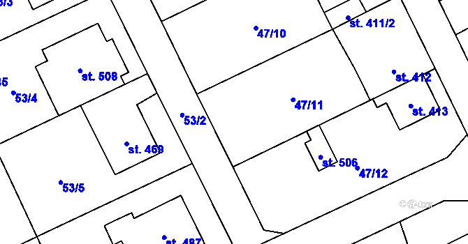 Parcela st. 52/4 v KÚ Brumovice u Opavy, Katastrální mapa