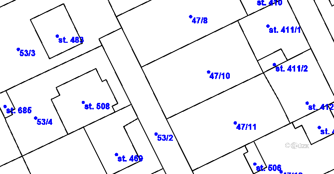 Parcela st. 52/5 v KÚ Brumovice u Opavy, Katastrální mapa