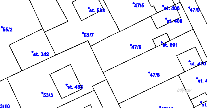 Parcela st. 52/6 v KÚ Brumovice u Opavy, Katastrální mapa