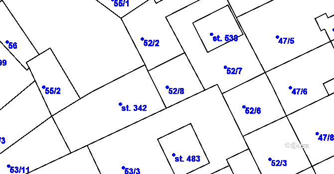 Parcela st. 52/8 v KÚ Brumovice u Opavy, Katastrální mapa