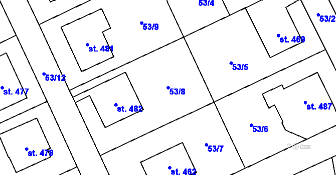 Parcela st. 53/8 v KÚ Brumovice u Opavy, Katastrální mapa