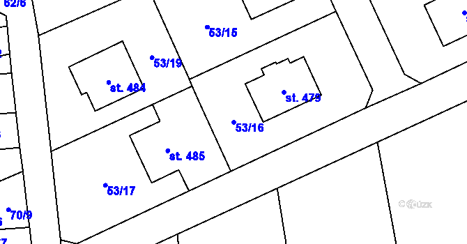 Parcela st. 53/16 v KÚ Brumovice u Opavy, Katastrální mapa