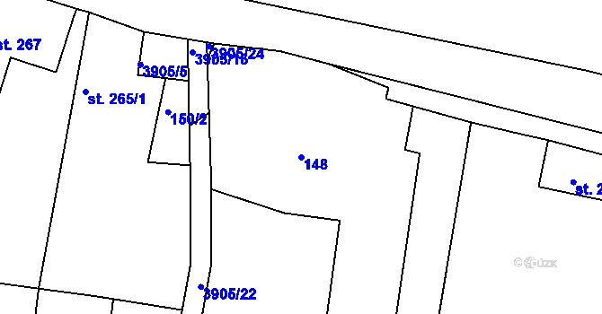 Parcela st. 148 v KÚ Brumovice u Opavy, Katastrální mapa