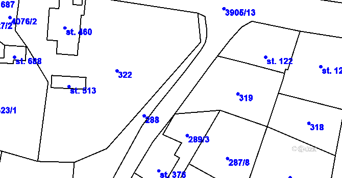 Parcela st. 321/1 v KÚ Brumovice u Opavy, Katastrální mapa