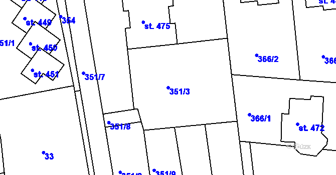 Parcela st. 351/3 v KÚ Brumovice u Opavy, Katastrální mapa