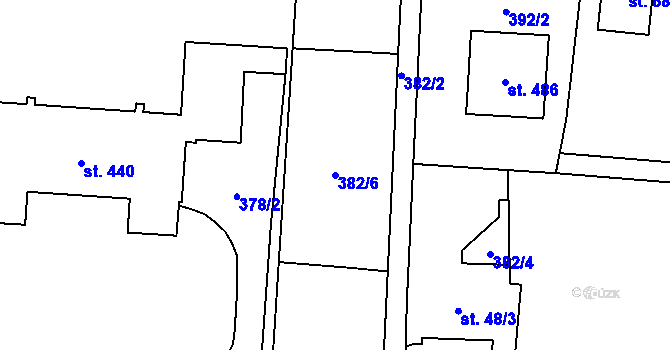 Parcela st. 382/6 v KÚ Brumovice u Opavy, Katastrální mapa