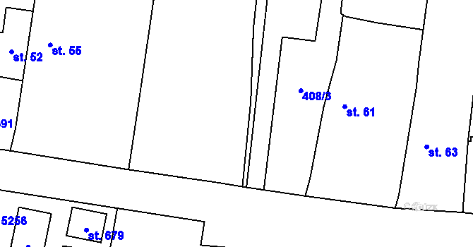 Parcela st. 401 v KÚ Brumovice u Opavy, Katastrální mapa