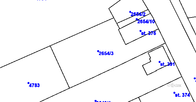 Parcela st. 2654/3 v KÚ Brumovice u Opavy, Katastrální mapa