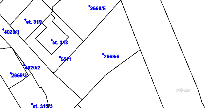 Parcela st. 2668/6 v KÚ Brumovice u Opavy, Katastrální mapa