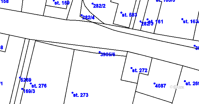Parcela st. 3905/6 v KÚ Brumovice u Opavy, Katastrální mapa