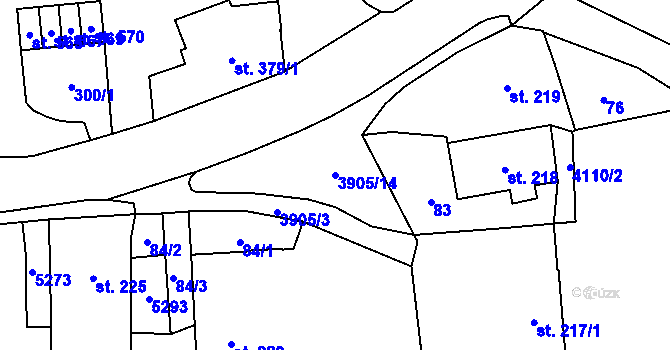 Parcela st. 3905/14 v KÚ Brumovice u Opavy, Katastrální mapa