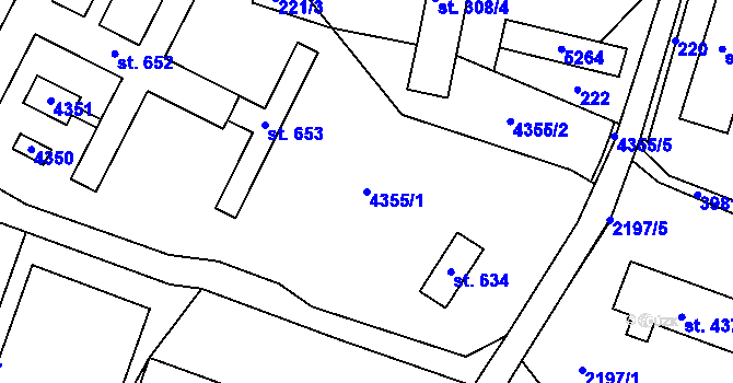 Parcela st. 4355/1 v KÚ Brumovice u Opavy, Katastrální mapa