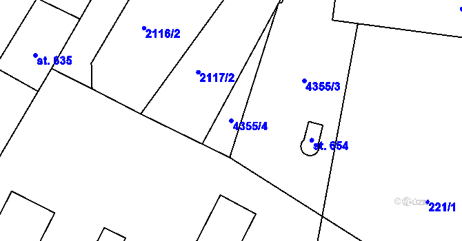 Parcela st. 4355/4 v KÚ Brumovice u Opavy, Katastrální mapa