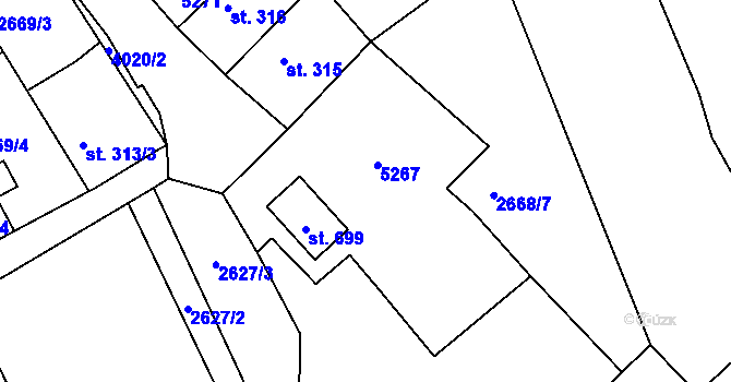 Parcela st. 5267 v KÚ Brumovice u Opavy, Katastrální mapa