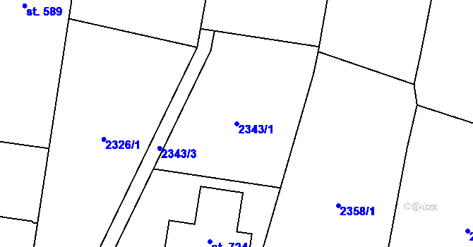 Parcela st. 2343/1 v KÚ Brumovice u Opavy, Katastrální mapa