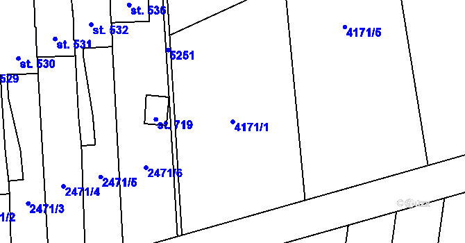 Parcela st. 4171/1 v KÚ Brumovice u Opavy, Katastrální mapa