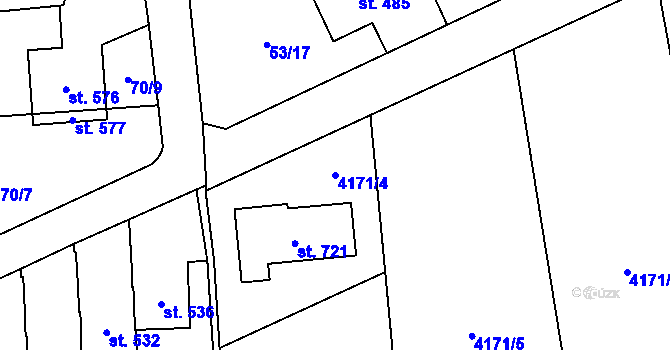 Parcela st. 4171/4 v KÚ Brumovice u Opavy, Katastrální mapa
