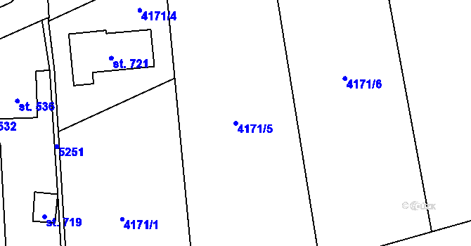 Parcela st. 4171/5 v KÚ Brumovice u Opavy, Katastrální mapa