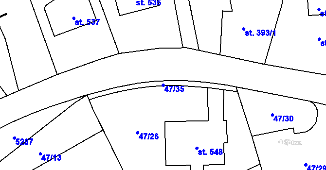Parcela st. 47/35 v KÚ Brumovice u Opavy, Katastrální mapa