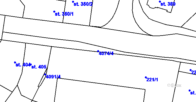 Parcela st. 4074/4 v KÚ Brumovice u Opavy, Katastrální mapa