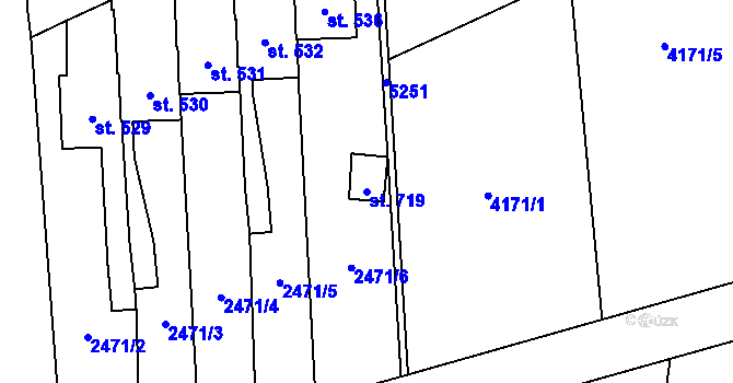 Parcela st. 719 v KÚ Brumovice u Opavy, Katastrální mapa