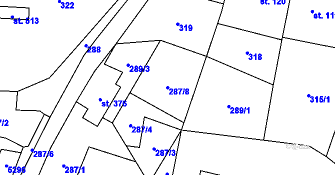 Parcela st. 287/8 v KÚ Brumovice u Opavy, Katastrální mapa