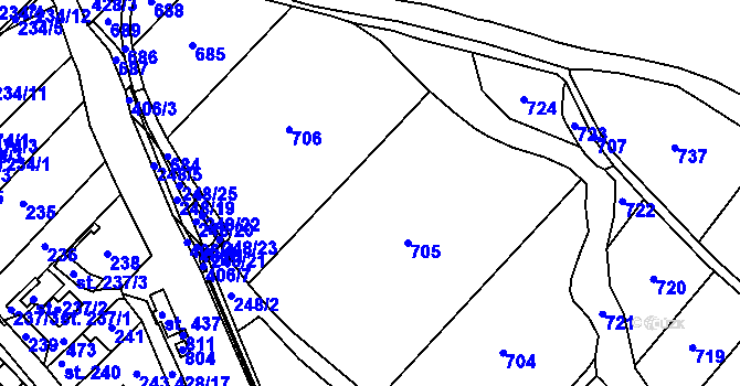 Parcela st. 246/1 v KÚ Skrochovice, Katastrální mapa