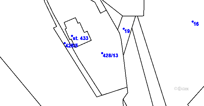 Parcela st. 428/13 v KÚ Skrochovice, Katastrální mapa