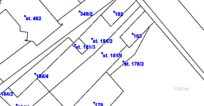 Parcela st. 181/1 v KÚ Skrochovice, Katastrální mapa