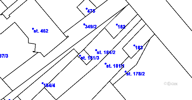 Parcela st. 181/2 v KÚ Skrochovice, Katastrální mapa