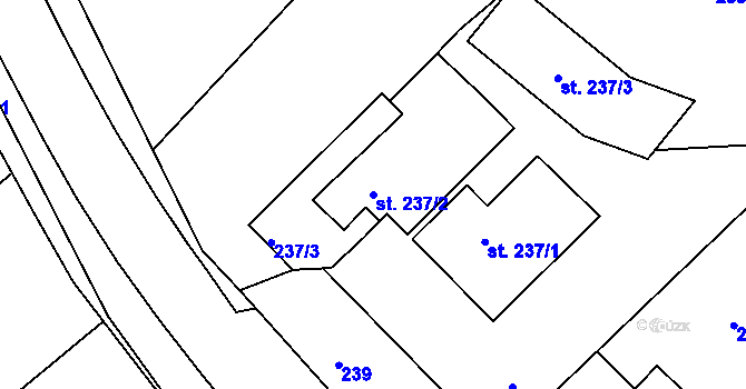 Parcela st. 237/2 v KÚ Skrochovice, Katastrální mapa