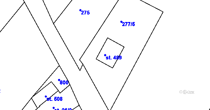 Parcela st. 489 v KÚ Skrochovice, Katastrální mapa