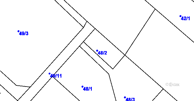 Parcela st. 48/2 v KÚ Skrochovice, Katastrální mapa