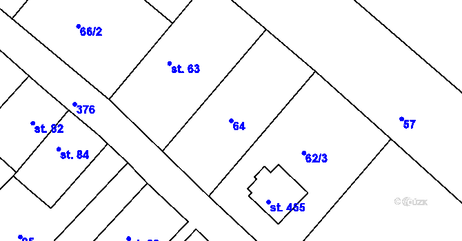 Parcela st. 64 v KÚ Skrochovice, Katastrální mapa