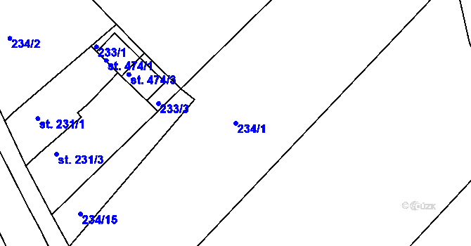 Parcela st. 234/1 v KÚ Skrochovice, Katastrální mapa